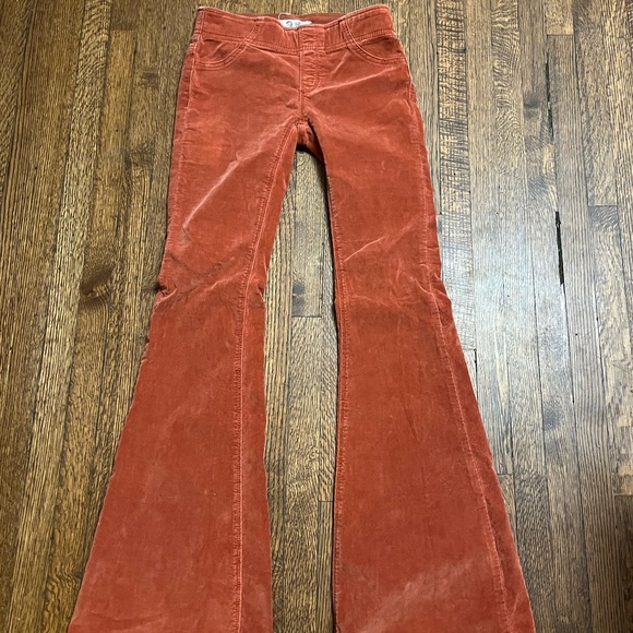 Free People We The Free Pull On Corduroy Flare Pants Burnt Orange Size 24 - Picture 5 of 7
